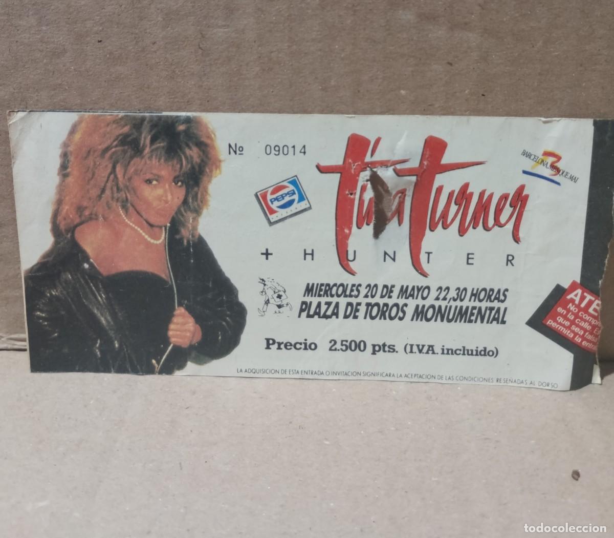 Entradas antiguas de conciertos: TINA TURNER-LA MONUMENTAL, BCN.