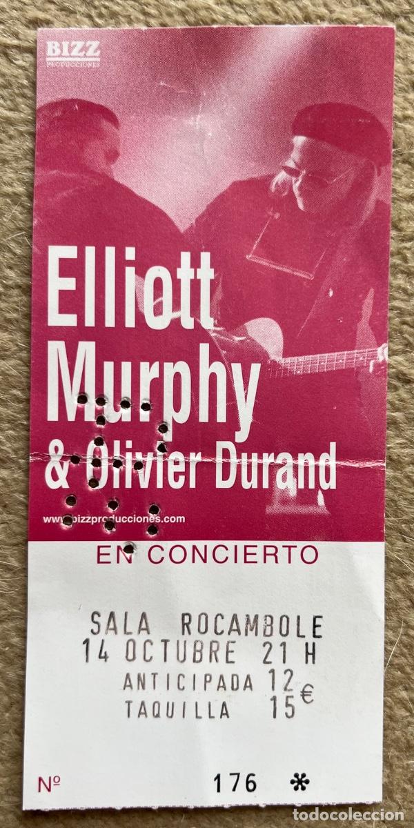 Entradas antiguas de conciertos: Entrada concierto de Elliot Murphy & Olivier Durand - Sala Rocambole (Santander)
