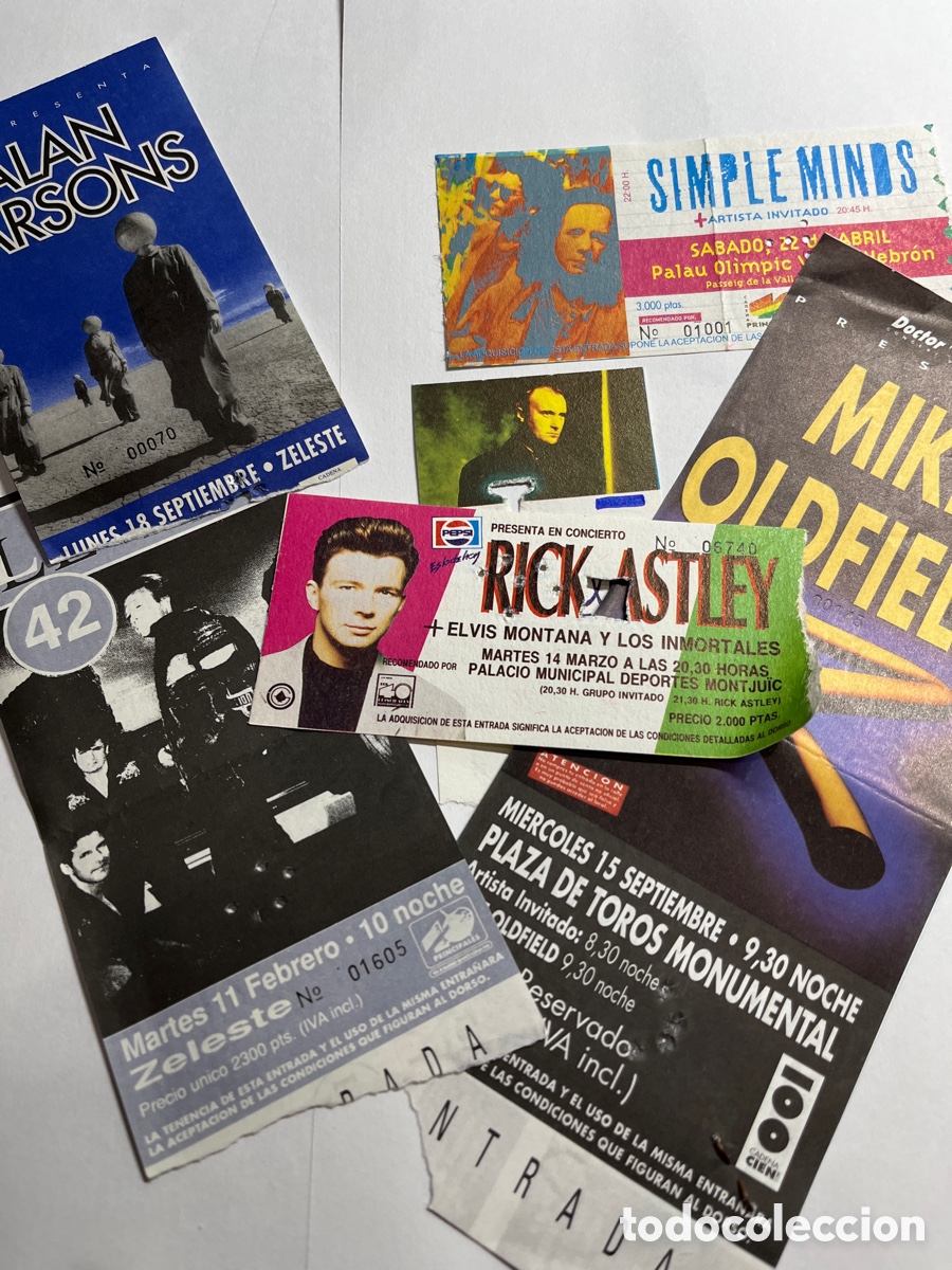 Entradas antiguas de conciertos: LOTE 6 ENTRADAS ANTIGUAS DE CONCIERTOS