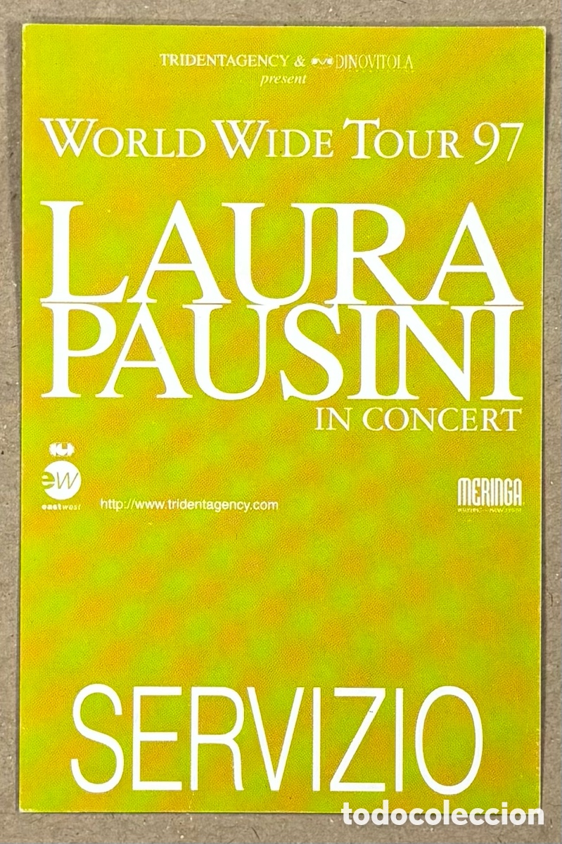Entradas antiguas de conciertos: LAURA PAUSINI. WORLD WIDE TOUR 1997. PASE CONCIERTO EN BILBAO (1997).