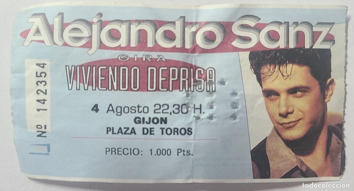 Entradas antiguas de conciertos: Entrada Original Alejandro Sanz - Gij&oacute;n 1992 (Gira Viviendo Deprisa)