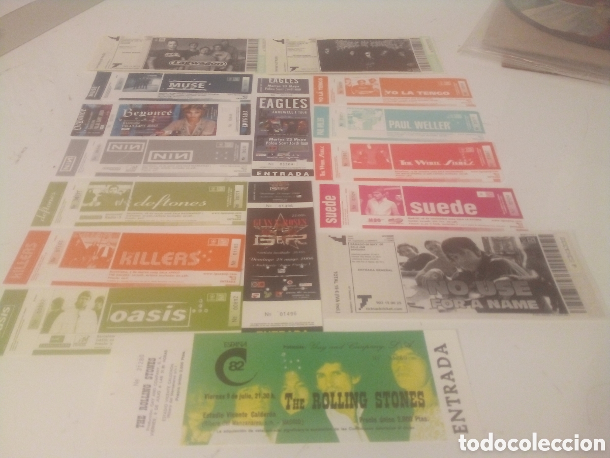 Entradas antiguas de conciertos: LOTE 16 entradas completas OASIS MUSE ROLLING STONES EAGLES NIN SUEDE GUNS'ROSES