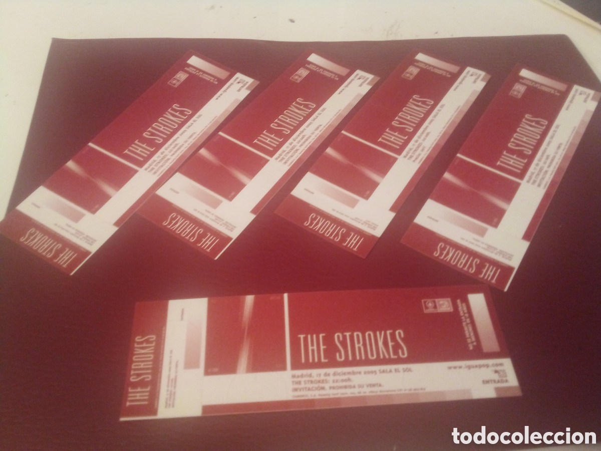 Entradas antiguas de conciertos: Lote 5 entradas completas THE STROKES Madrid 2005