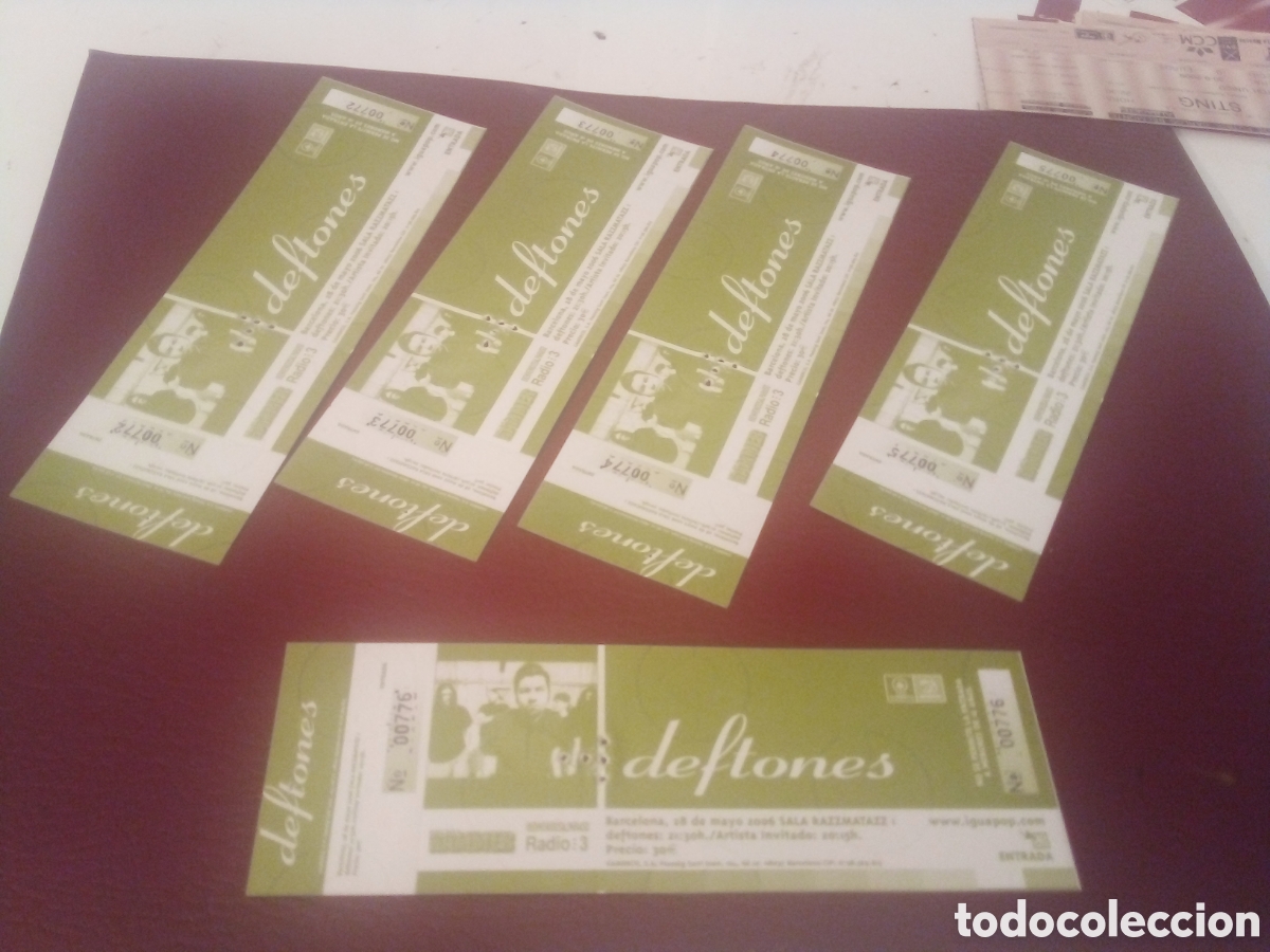 Entradas antiguas de conciertos: Lote 5 entradas completas DEFTONES Barcelona 2006