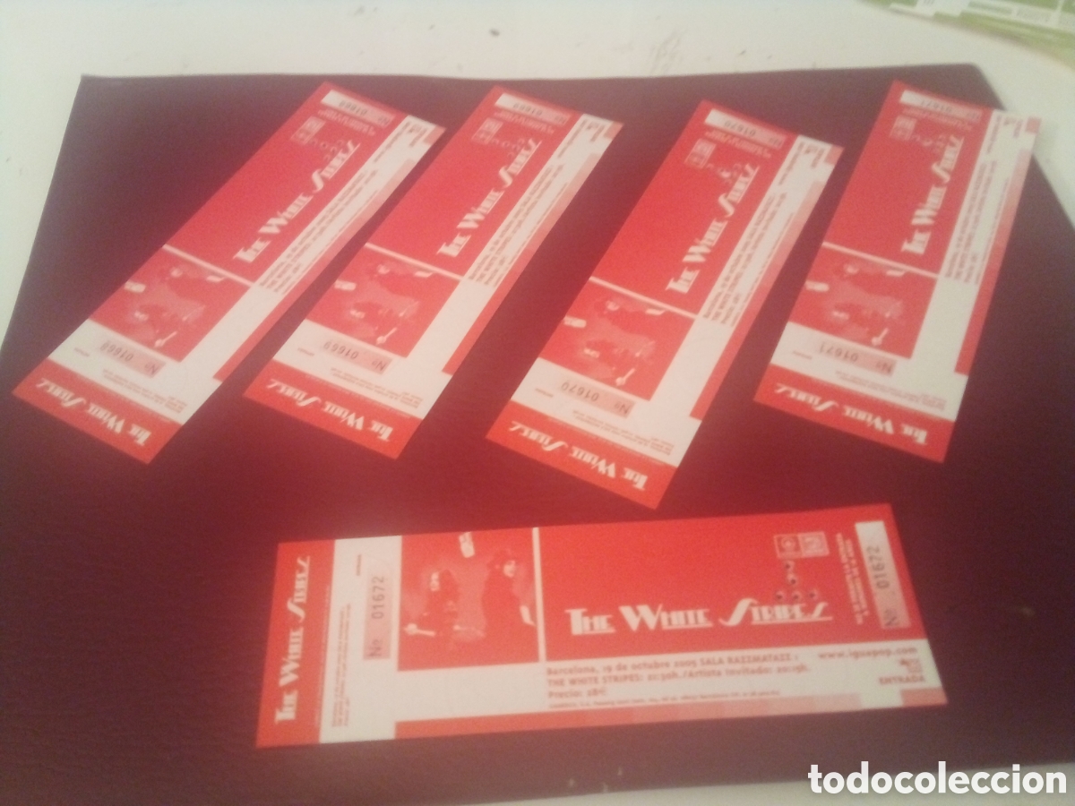 Entradas antiguas de conciertos: Lote 5 entradas completas THE WHITE STRIPES Barcelona 2005