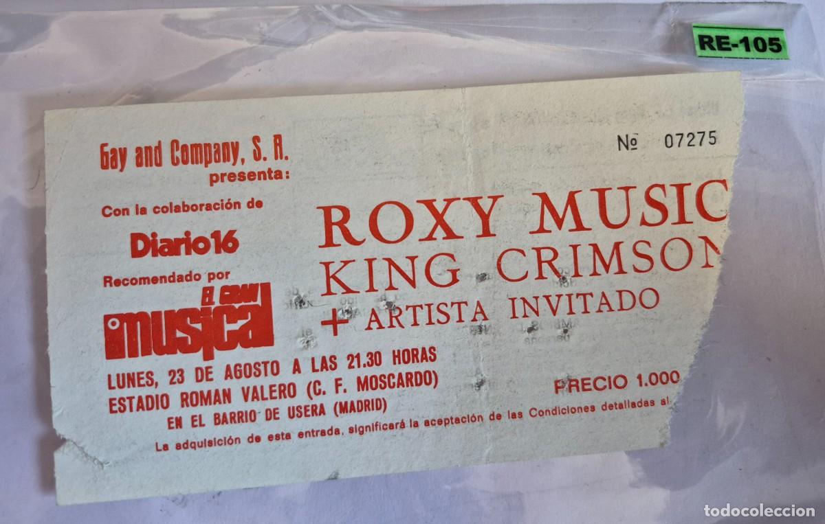 Entradas antiguas de conciertos: ROXI MUSIC + KING CRIMSON - entrada de concierto