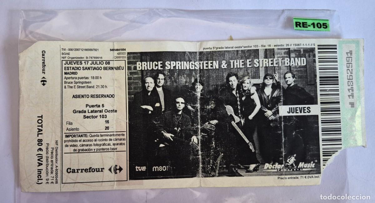 Entradas antiguas de conciertos: BRUCE SPRINGSTEEN- entrada de concierto - Foto 1