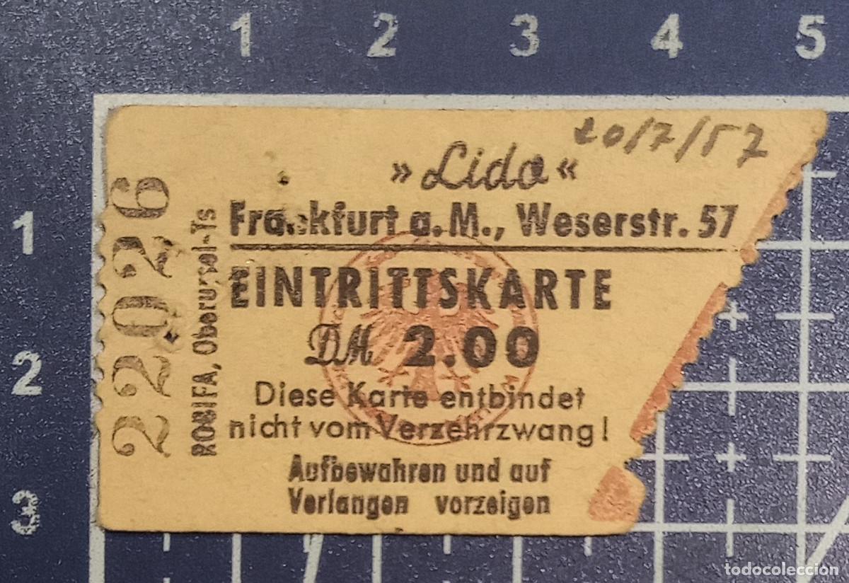 Entradas antiguas de conciertos: ENTRADA/TIQUET - LIDO - FRANKFURT - 1957