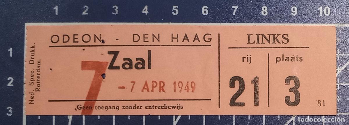 Entradas antiguas de conciertos: ENTRADA/TIQUET - ODEON - DEN HAAG - 1949