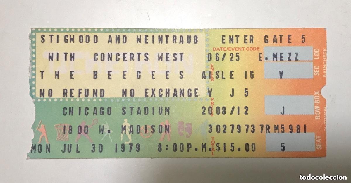 Entradas antiguas de conciertos: TICKET ENTRADA ORIGINAL CONCIERTO BEE GEES CHICAGO STADIUM 1979