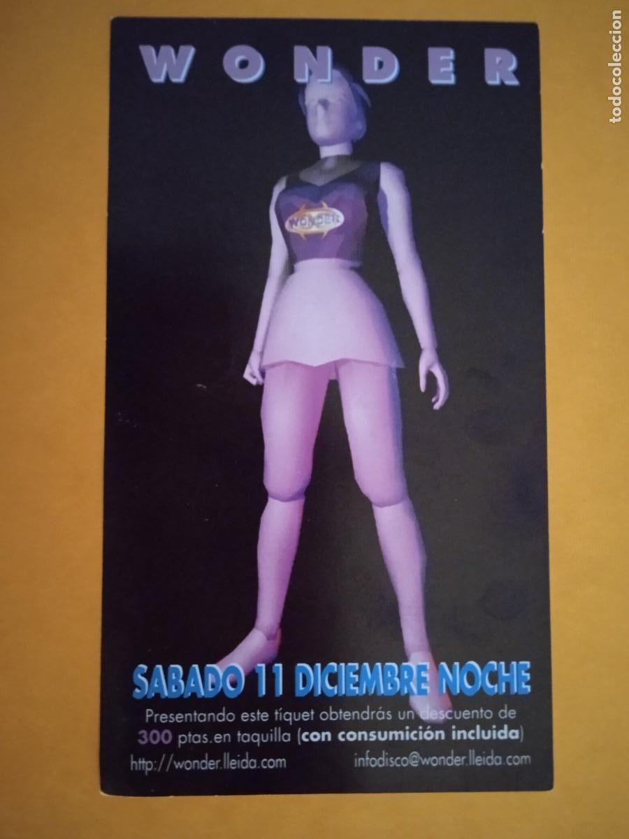 Entradas antiguas de conciertos: DISCOTECA *WONDER LLEIDA* - FLYER DESCUENTO 300 PTS. A&Ntilde;OS 90