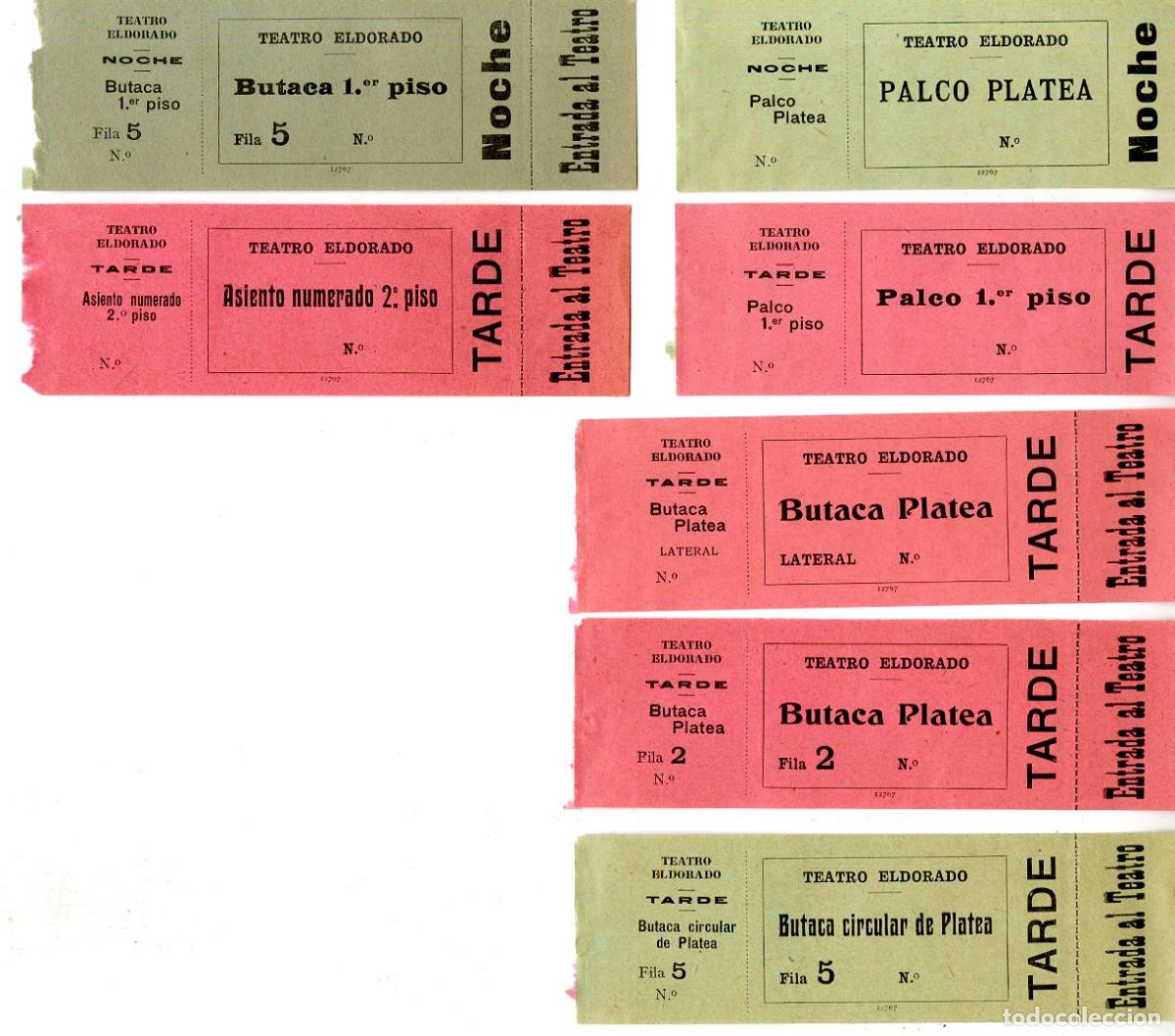 Entradas antiguas de conciertos: Pack completo de siete entradas Teatro Eldorado - Teatro Eldorado