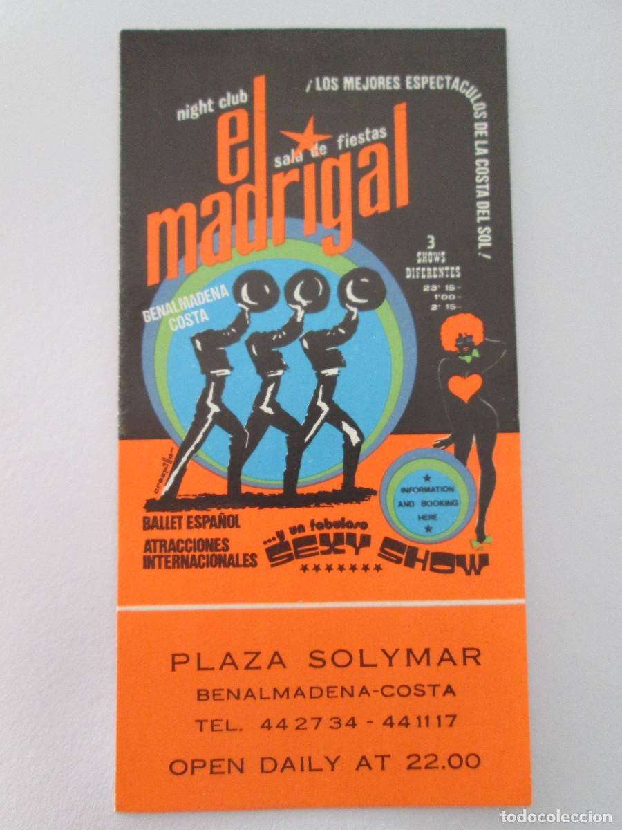 Entradas antiguas de conciertos: ENTRADA NIGHT CLUB EL MADRIGAL - SALA DE FIESTAS - BENALMADENA COSTA - MALAGA