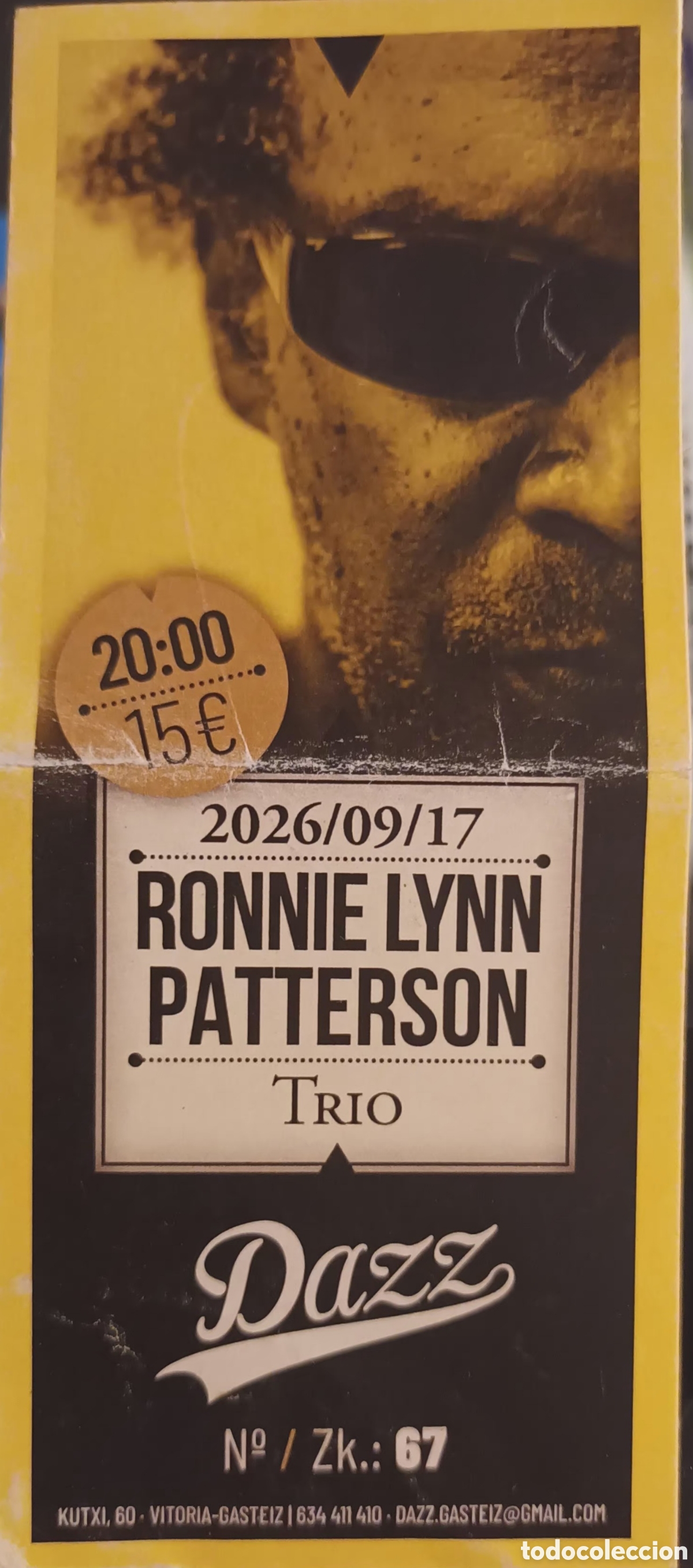 Entradas antiguas de conciertos: ENTRADA CONCIERTO RONNIE LYNN PATTERSON