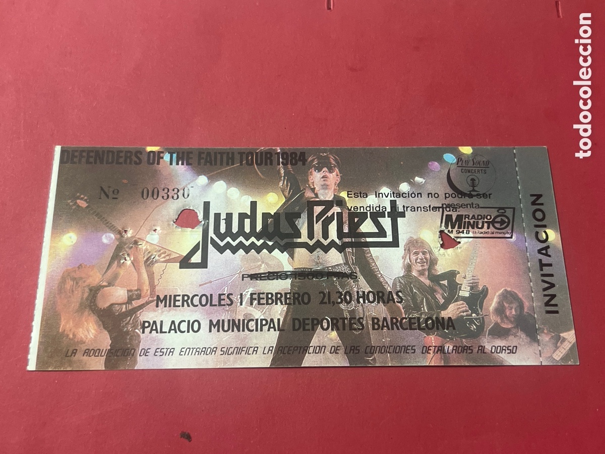 Entradas antiguas de conciertos: L860/13. JUDAS PRIEST - ENTRADA CONCIERTO BARCELONA 1984.PALACIO DE LOS DEPORTES.