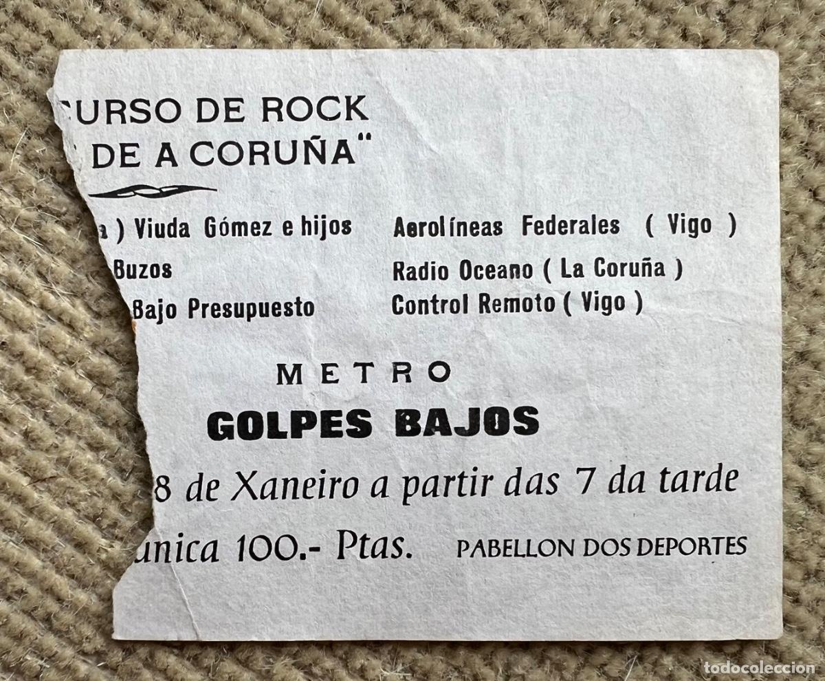Konzert-Eintrittskarten: Entrada concierto Concurso de Rock de A Coru&ntilde;a - Golpes Bajos - Aerol&iacute;neas Federales