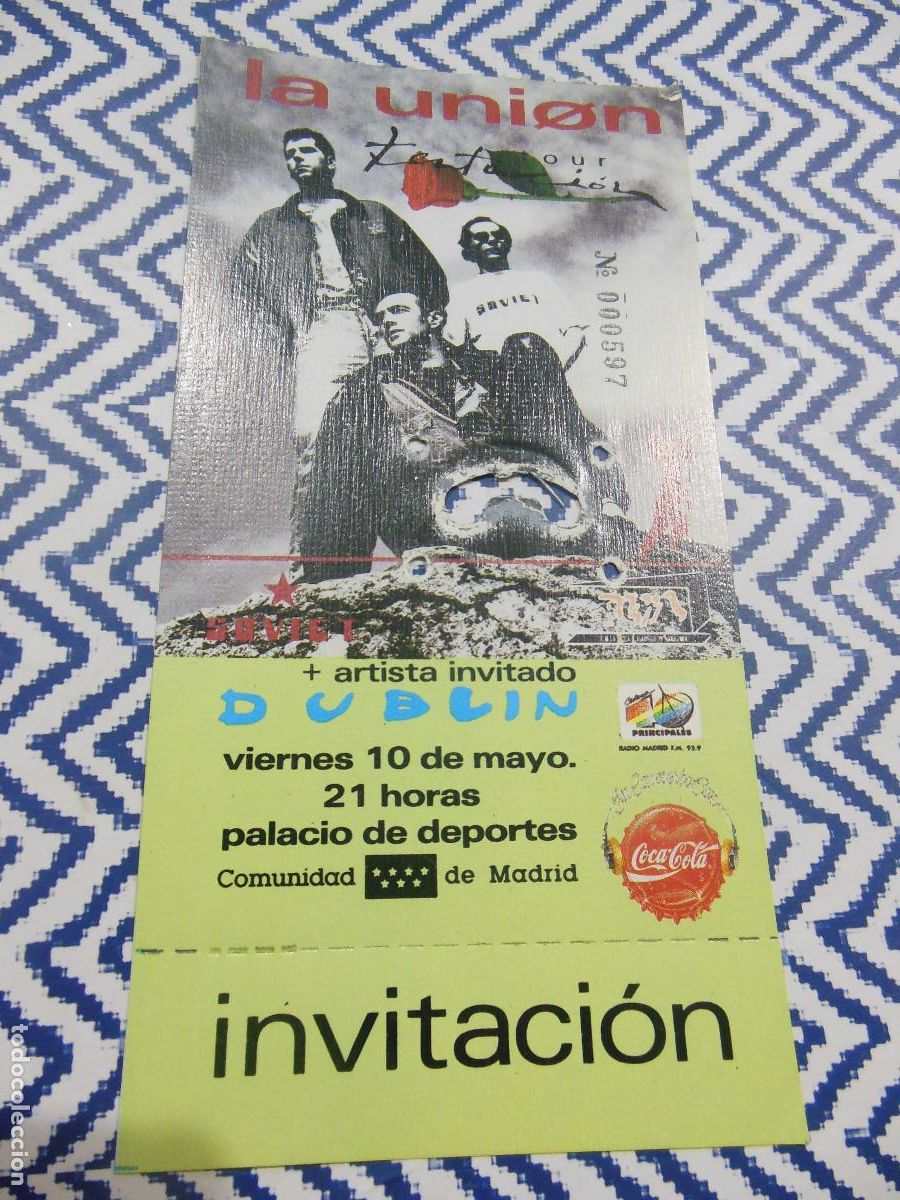 Biglietti di Concerti: LA UNION DUBLIN ENTRADA DE CONCIERTO PALACIO DE LOS DEPORTES COMUNIDAD DE MADRID TICKET
