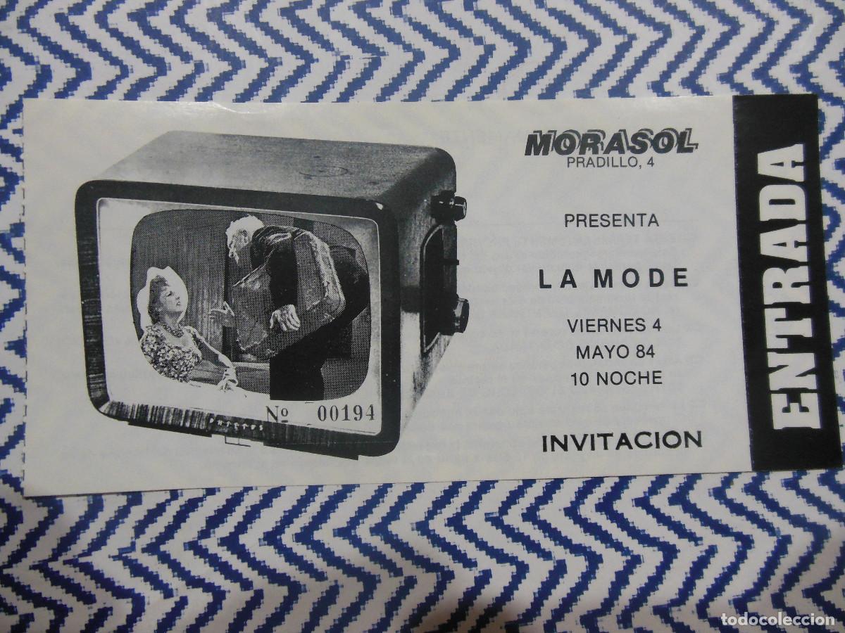 Biglietti di Concerti: LA MODE - ENTRADA DE CONCIERTO MORASOL MADRID TICKET LA MOVIDA INVITACION 1984