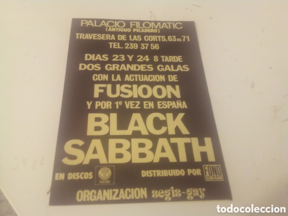 Entradas antiguas de conciertos: BLACK SABBATH + Fusioon flyer octavilla ORIGINAL 1973 Barcelona