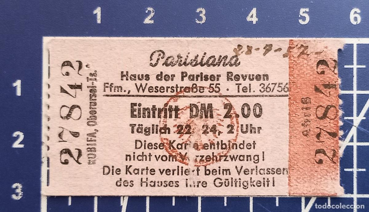 Bilhetes de Concertos: ENTRADA/TIQUET - PARISIANA - FRANKFURT - 1957