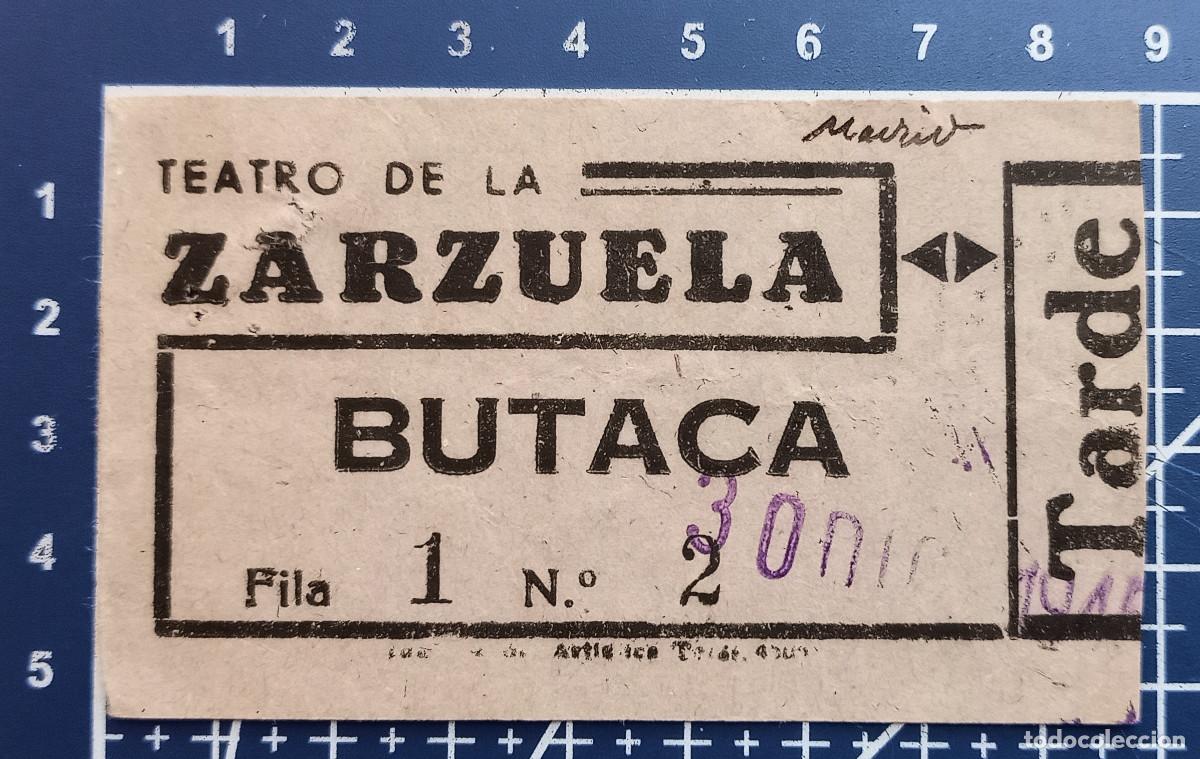 Entradas antiguas de conciertos: ENTRADA/TIQUET - TEATRO DE LA ZARZUELA - MADRID