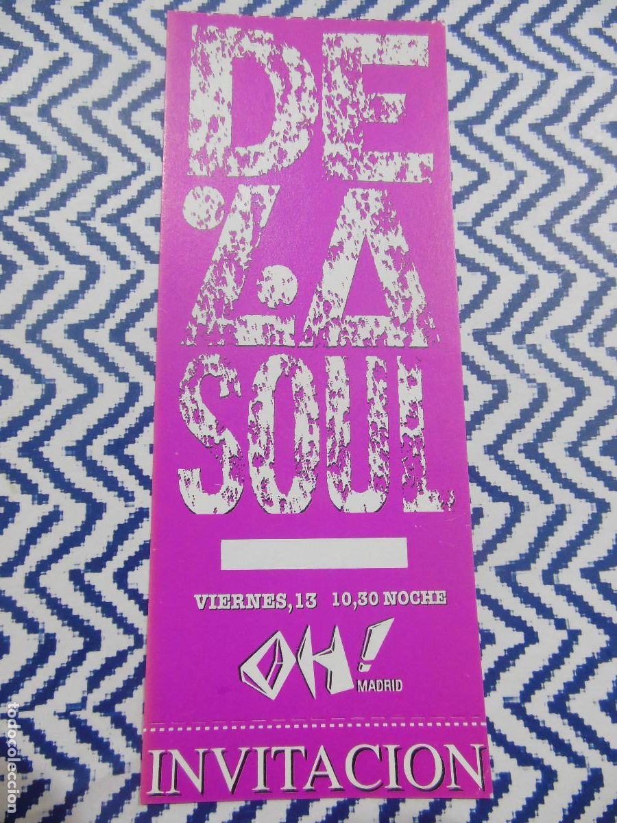Tickets for concerts: DE LA SOUL HIP HOP ENTRADA DE CONCIERTO OH! MADRID - TICKET