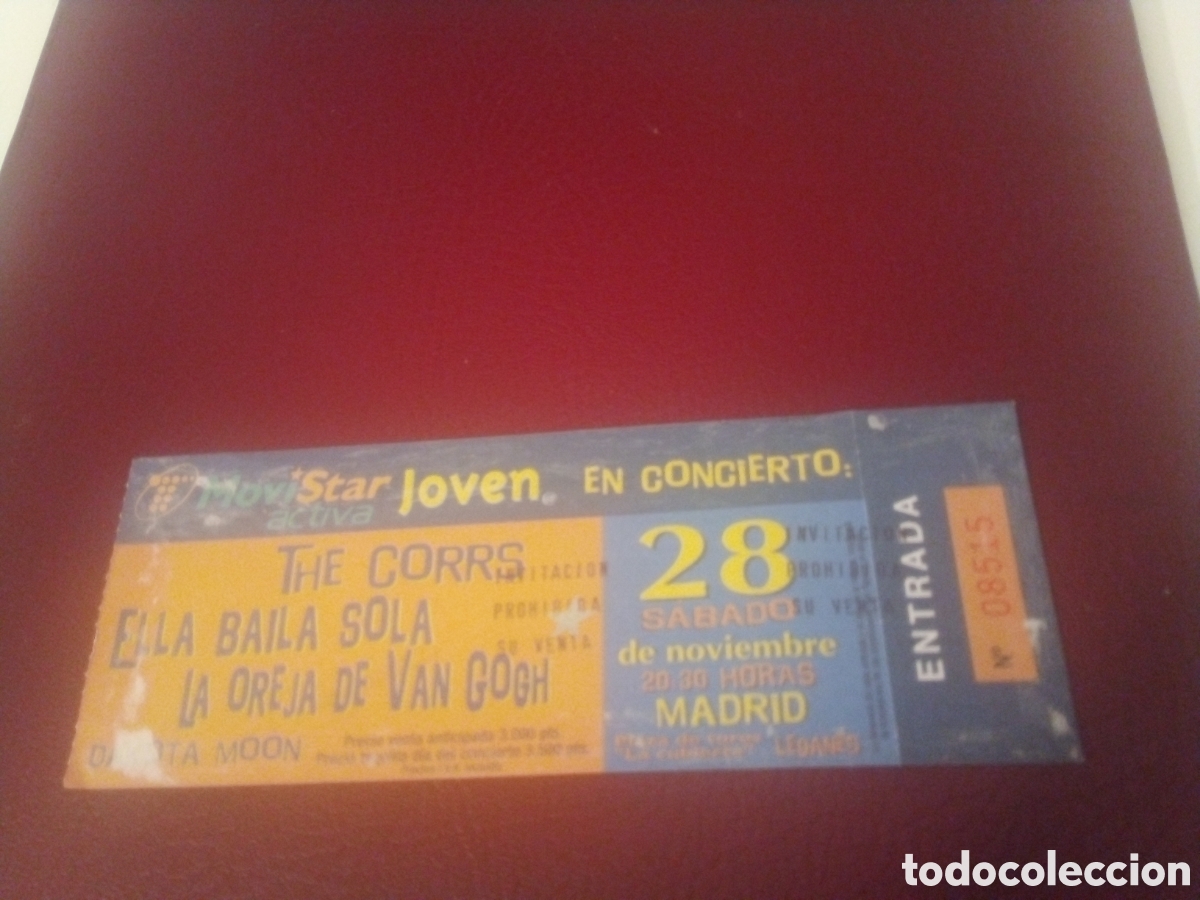 Entradas antiguas de conciertos: THE CORRS LA OREJA DE VAN GOGH entrada completa Madrid 1998