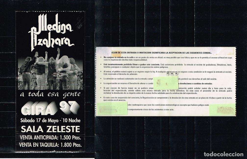 Bilhetes de Concertos: Entrada Concierto Medina Azahara - A Toda esa Gente, Gira'97 - Sala Zeleste