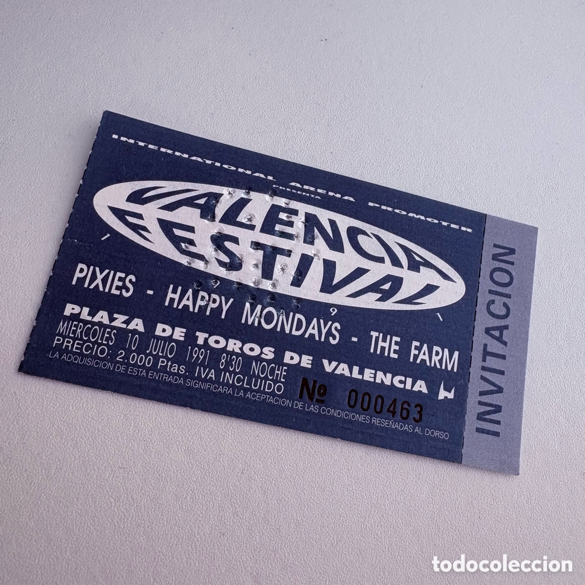 Bilhetes de Concertos: entrada original concierto valencia festival pixies happy mondays the farm 10 julio 1991