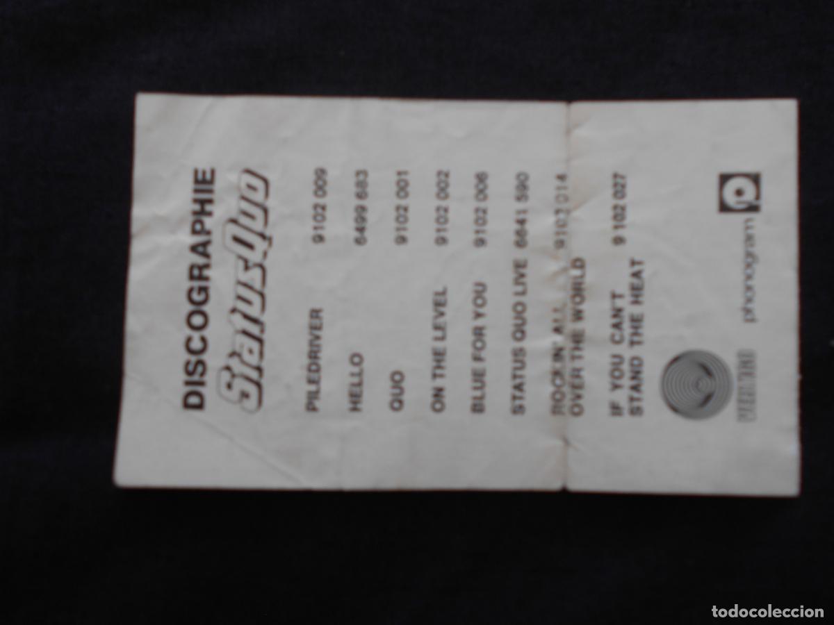 Entradas antiguas de conciertos: ENTRADA CONCIERTO STATUS QUO - Foto 2