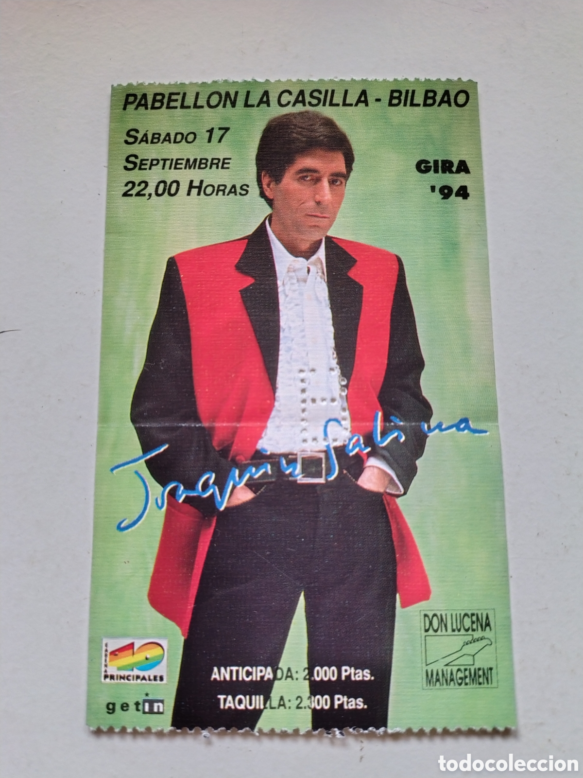 Konzert-Eintrittskarten: JOAQU&Iacute;N SABINA GIRA 94 17 SEPTIEMBRE PABELL&Oacute;N LA CASILLA BILBAO