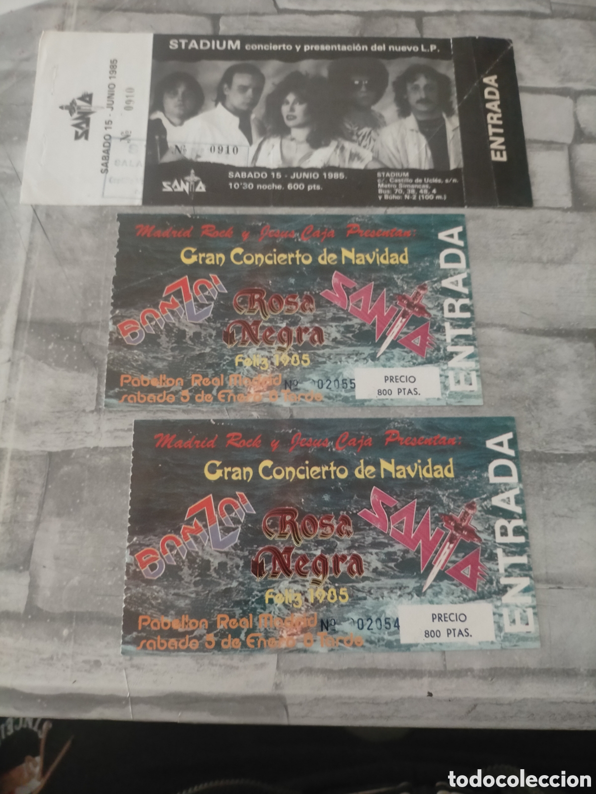 Entradas antiguas de conciertos: Santa banzai y rosa negra entradas de concierto