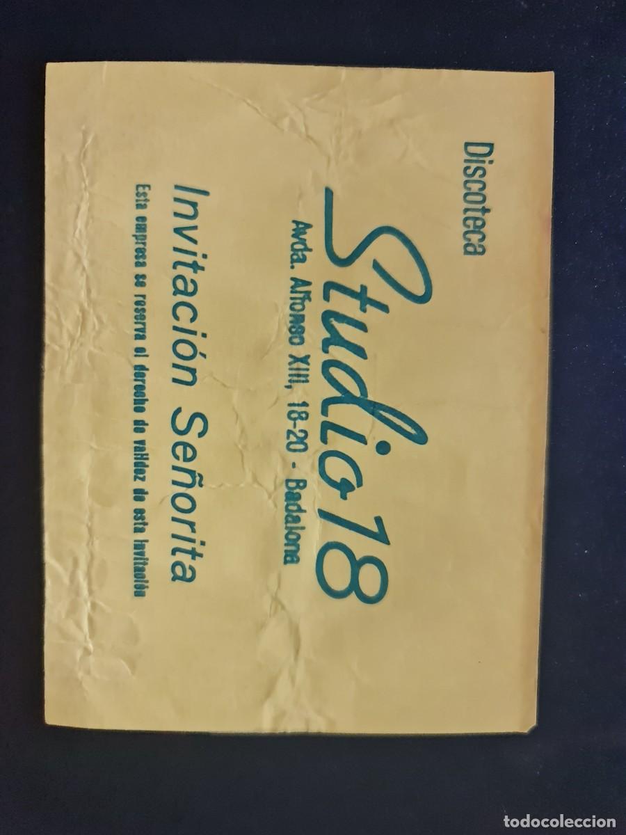 Entradas antiguas de conciertos: Invitaci&oacute;n Discoteca Studio - Foto 1