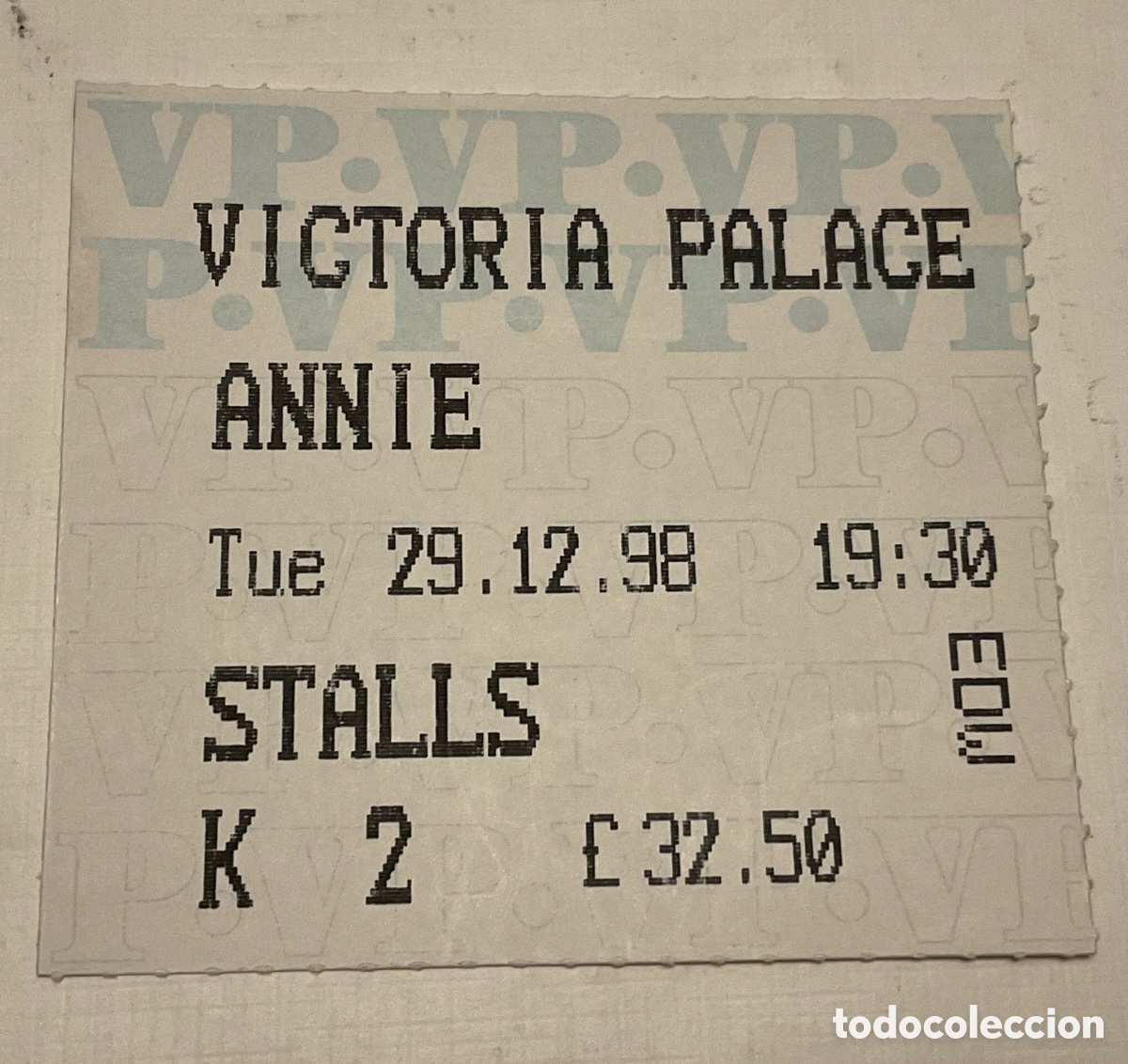 Entradas antiguas de conciertos: Entrada musical Annie. Victoria Palace (Londres)
