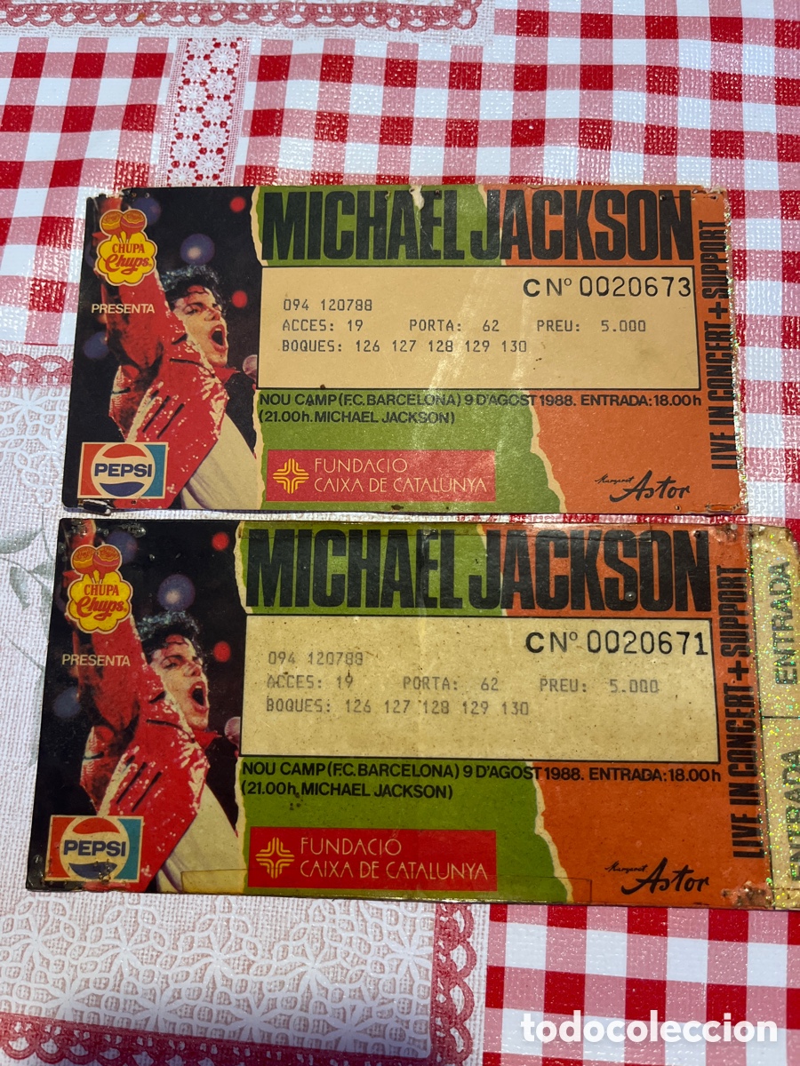 Entradas antiguas de conciertos: 2 Entradas originales Michael Jackson 1988