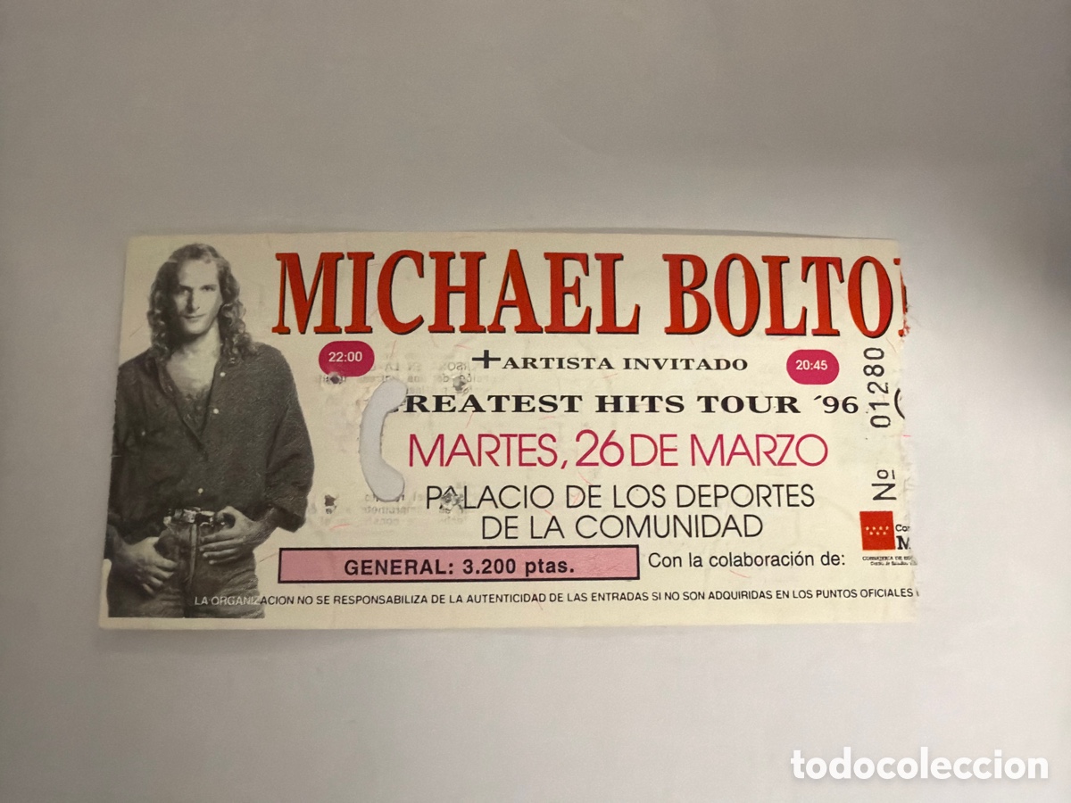 Entradas antiguas de conciertos: Entrada Michael Bolton Madrid 1996 Palacio de los Deportes ticket