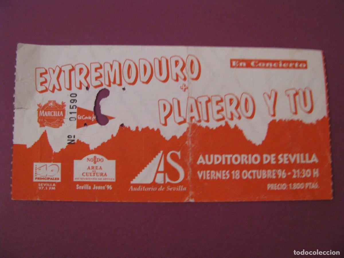 Entradas antiguas de conciertos: ENTRADA CONCIERTO EXTREMODURO Y PLATERO Y T&Uacute; SEVILLA 1996 - AUDITORIO DE SEVILLA