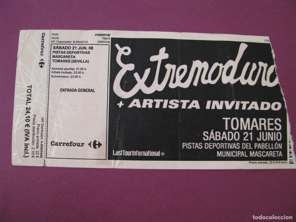 Entradas antiguas de conciertos: ENTRADA CONCIERTO EXTREMODURO TOMARES SEVILLA 2008 - PISTAS MASCARETA