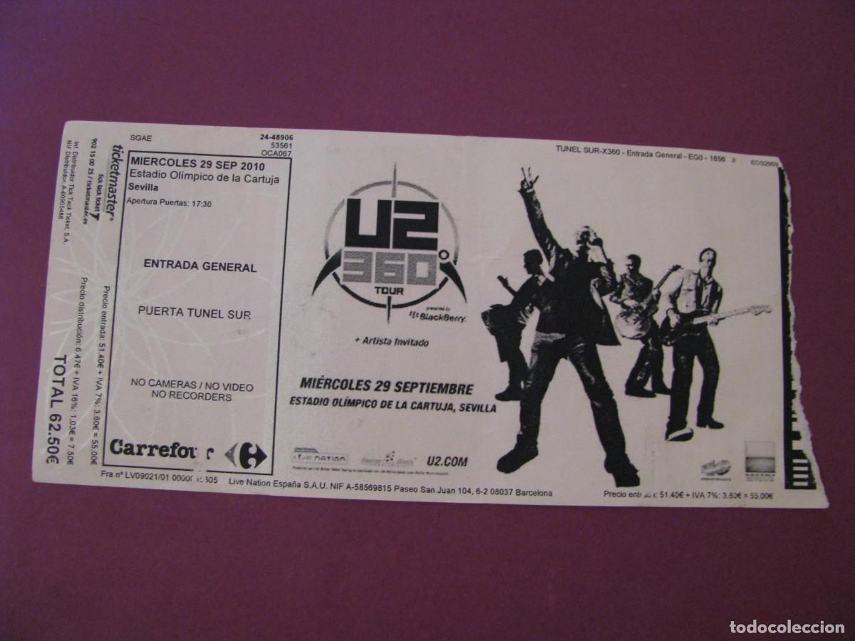 Entradas antiguas de conciertos: ENTRADA CONCIERTO U2 SEVILLA 2010 - GIRA U2 360 TOUR - ESTADIO OL&Iacute;MPICO LA CARTUJA