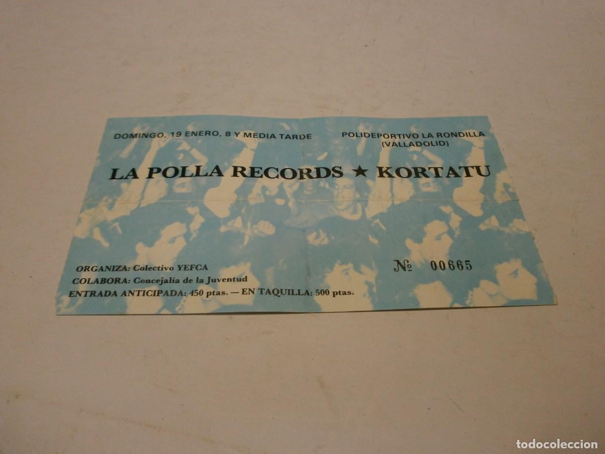 Entradas antiguas de conciertos: entrada la polla records y kortatu polideportivo rondilla valladolid a&ntilde;os 80