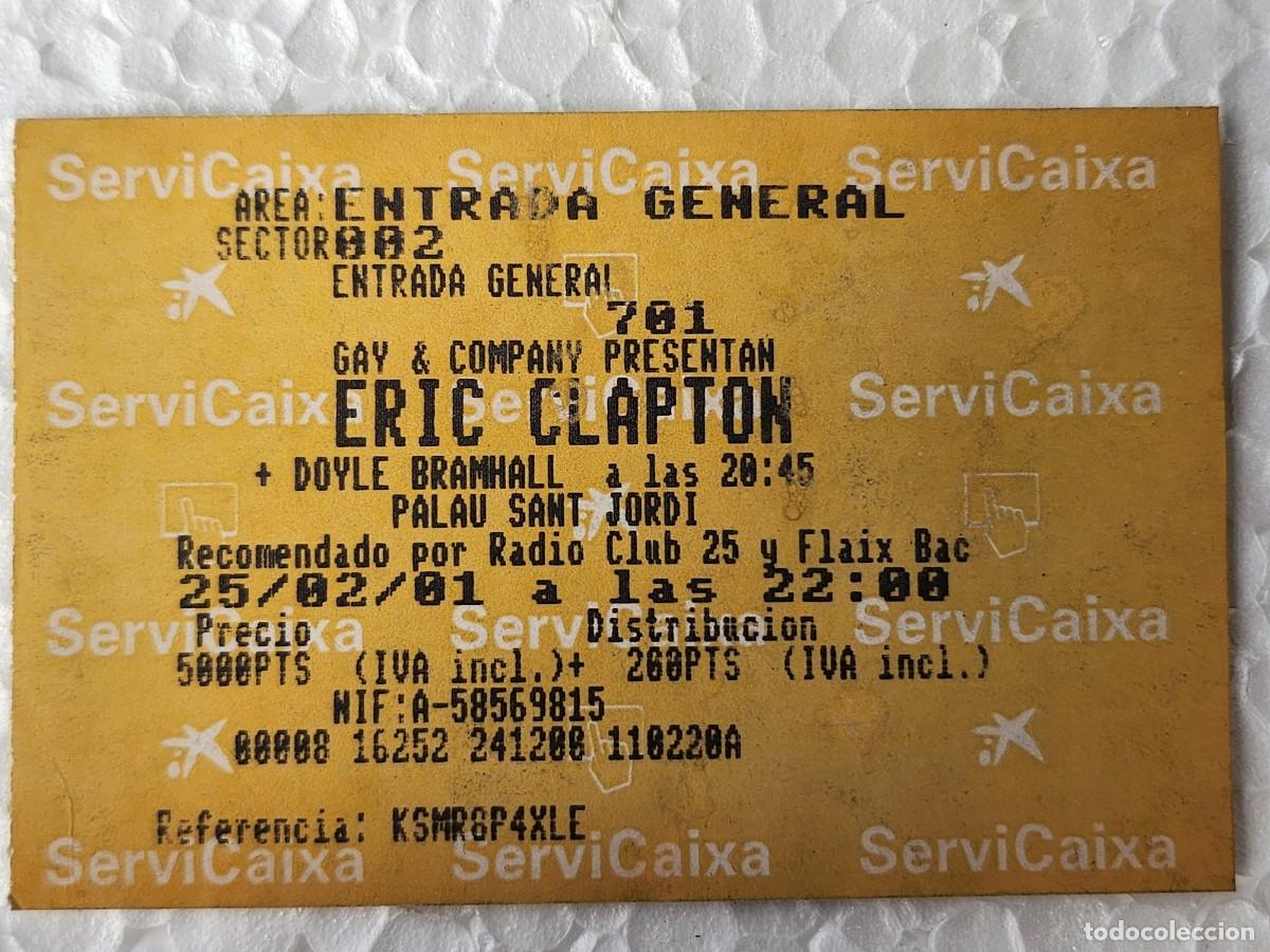 Entradas antiguas de conciertos: Entrada del concierto de Eric Clapton en el Palau Sant Jordi de 2001