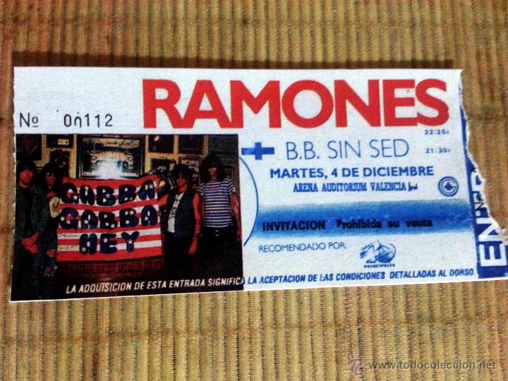 Entrada Invitacion De Concierto De Ramones Vendido En Venta Directa 54123449 4588