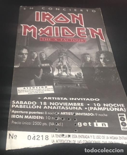 Entradas de Conciertos: entrada original del concierto de iron maiden 18 noviembre de 1995 pabellon anaitasuna pamplona - Foto 1 - 87774124