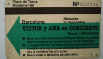 ENTRADA ORIGINAL CONCIERTO Victor Manuel y Ana Belén en concierto Barcelona