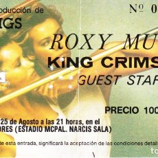 Entradas de Conciertos: ENTRADA ORIGINAL CONCIERTO ROXY MUSIC BARCELONA 1982. Lote 117988359