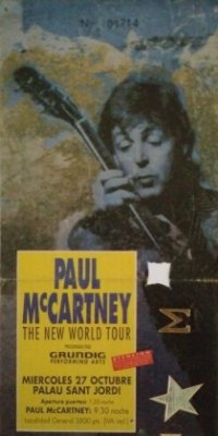 Paul McCartney entrada original al concierto de 1993 en el Palau Sant Jordi de Barcelona. Nº 09714