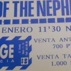 Entradas de Conciertos: FIELDS OF THE NEPHILIM ENTRADA TICKET ORIGINAL GARAGE VALENCIA SPAIN 1988 MINT. Lote 169797544
