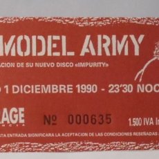 Entradas de Conciertos: NEW MODEL ARMY ENTRADA ORIGINAL CONCIERTO GARAGE VALENCIA SPAIN 1990. Lote 172930642