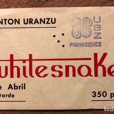 Entradas de Conciertos: WHITESNAKE. ENTRADA HISTÓRICO CONCIERTO EN FRONTÓN URANZU (IRÚN), EN 1979.. Lote 195904636
