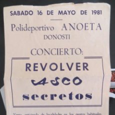 Billets de concerts: FLYER: REVOLVER-ASCO-LOS SECRETOS (DONOSTI 1981). Lote 207865262